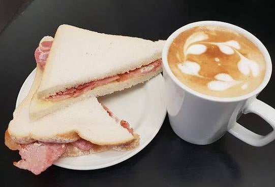 Bacon butty & drink