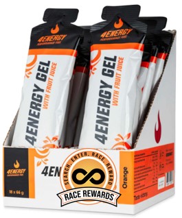18 x 4Energy Gel Box - Lemon or Orange Flavour